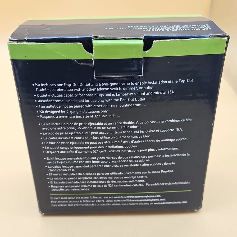 Legrand ARPTR152GG2 adorne 15A Tamper-Resistant Outlet - Graphite New Open Box